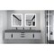 Castello Usa Nile 84-inch White Vanity Set with Gray Top and Black Handles CB-MC-84W-BL-2053-GR - alternate 4